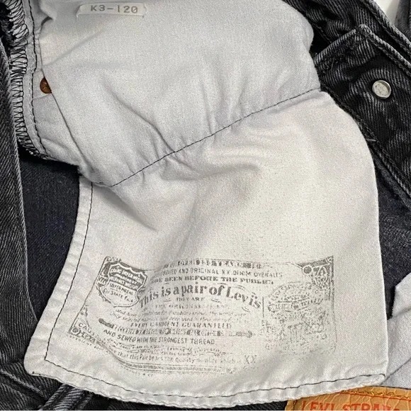 Vintage Levi's Men's 501 Straight Leg Button Fly Black Denim Jeans 36x32